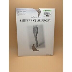 VTG JCPenney Sheer Caress Support Pantyhose Oatmeal Average NOS